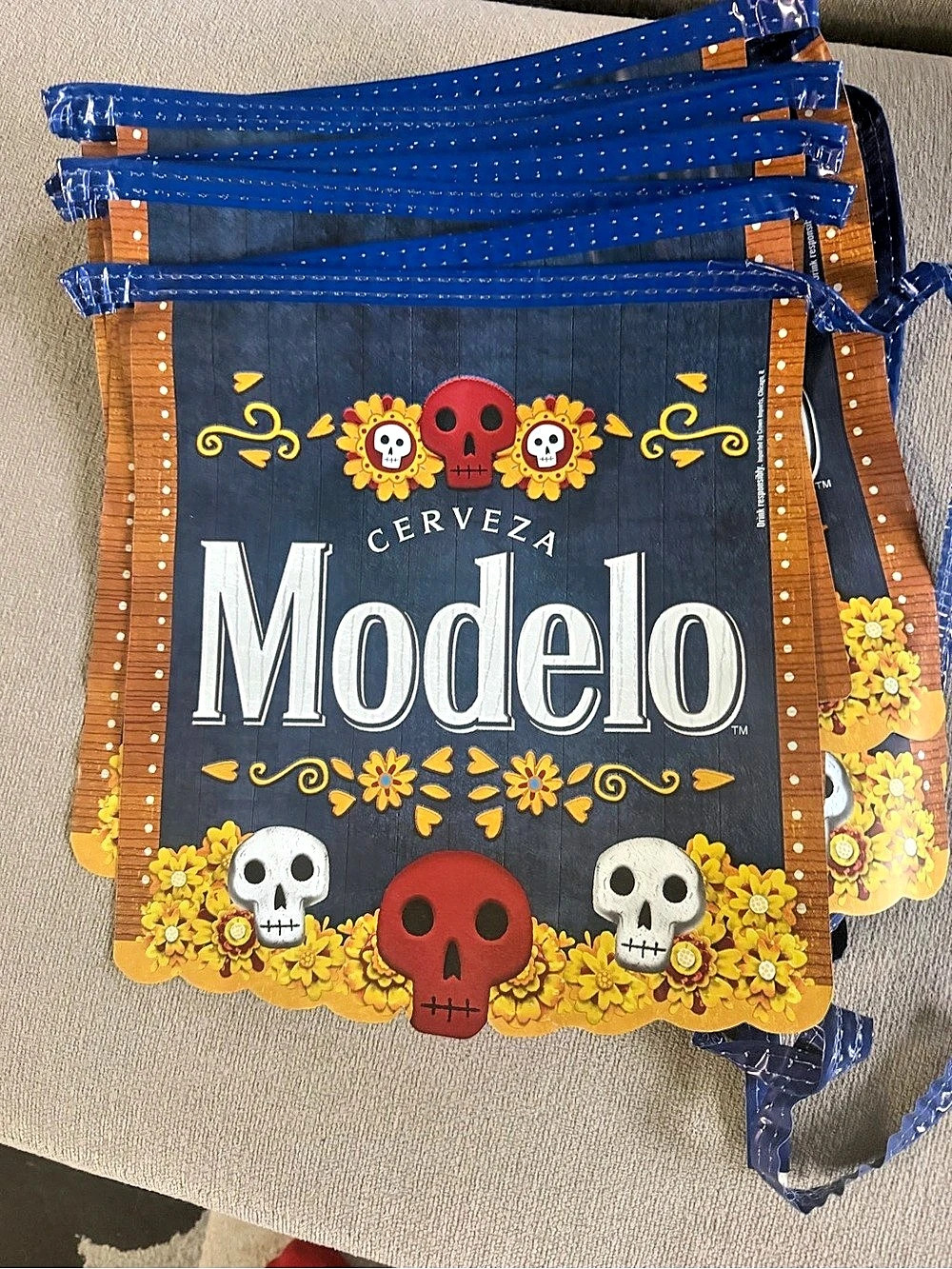 Modelo Cerveza Day of the Dead Sugar Skull Pennant Banner